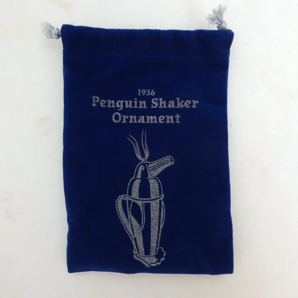 NEW 4.5” RESTORATION HARDWARE PENGUIN SILVER COCKTAIL SHAKER CHRISTMAS ORNAMENT